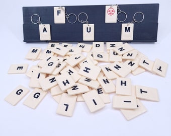 Rummikub Upcycled Wort Buchstabe Tile Keychain Groß