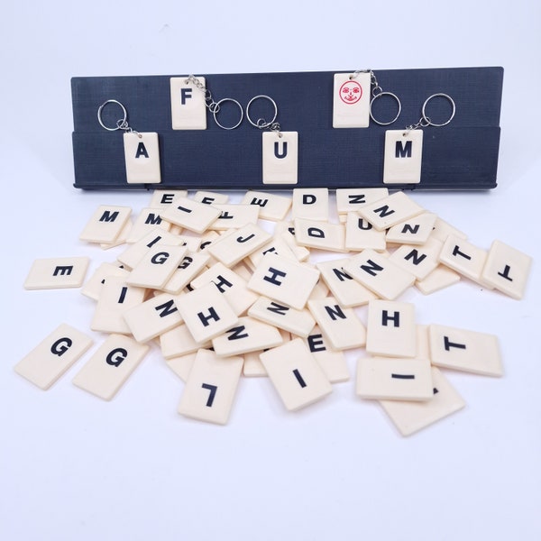 Rummikub Upcycled Word Letter Tile Keychain Large