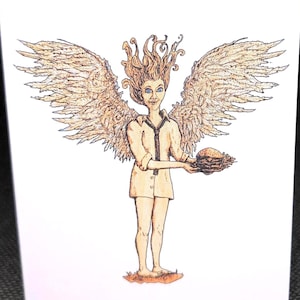 Ange avec une carte de voeux de hamburger inspirée d'une chanson de Blaze Foley. Idéal pour les fans de country, de fantasy, de pêche et les auteurs-compositeurs-interprètes texans