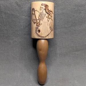 Uchwyt kranu Mermaid Bar Tap - Oryginalna grafika z tabliczką do oznaczania domowego piwa - Idealny do męskiej jaskini, dekoracji Banshee lub szkieletu