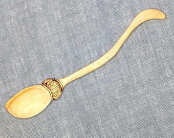Witch Broom Spoon - Hand carved besom on Poplar wood for cooking, spell casting, stirring brews in cauldron - Great gift for kitchen home