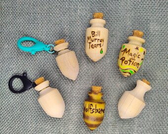 Made-to-order Bottle Pendant - Great for keeping intentions, memories, ashes in small corked wood container with custom inscription