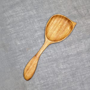 Large hand carved Mahogany wooden cooking spoon - Great serving, stirring or ladle for soups, stews, and use with a rustic witch cauldron