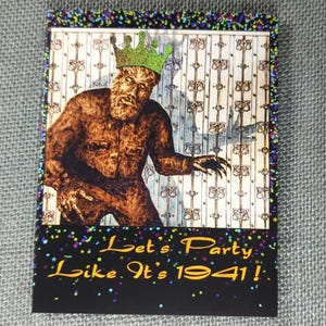 The Wolf Man, Lon Chaney Jr. portrait - birthday or any party occasion greeting card - Great for classic horror movie, goth or werewolf fans