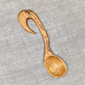 Wood Spoon for Kitchen Witch - Hand carved - Great for cooking stew & brew, scoop for herbs, or altar display for natural cottagecore magic