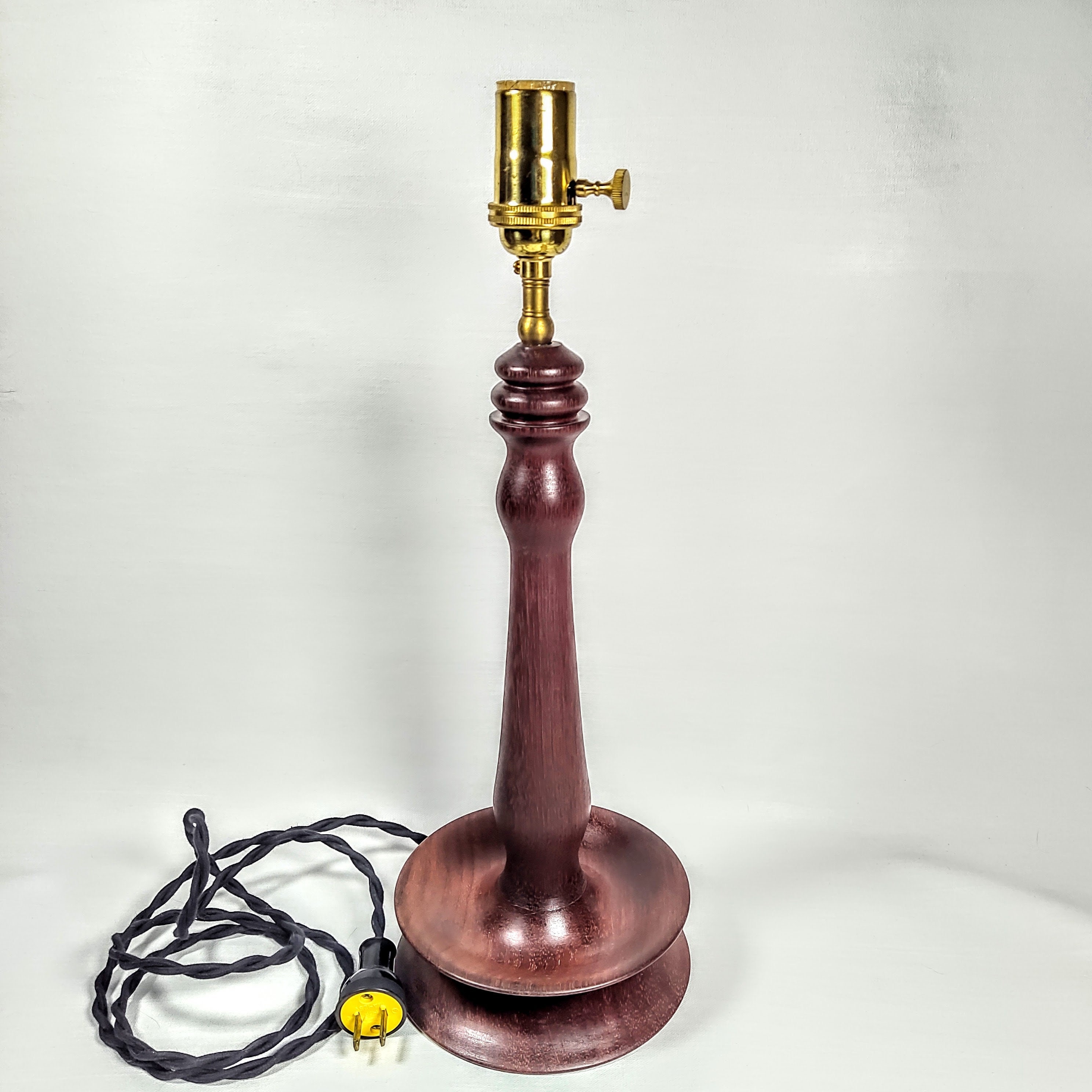 Purple Heart Wood Lamp Made by Artist Woodturner Using Etsy