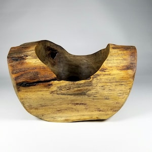 Cuenco de madera torneada - Hecho a mano con sebo recuperado - Hermoso, decorativo y funcional - Ideal para entradas, joyas, decoración rústica