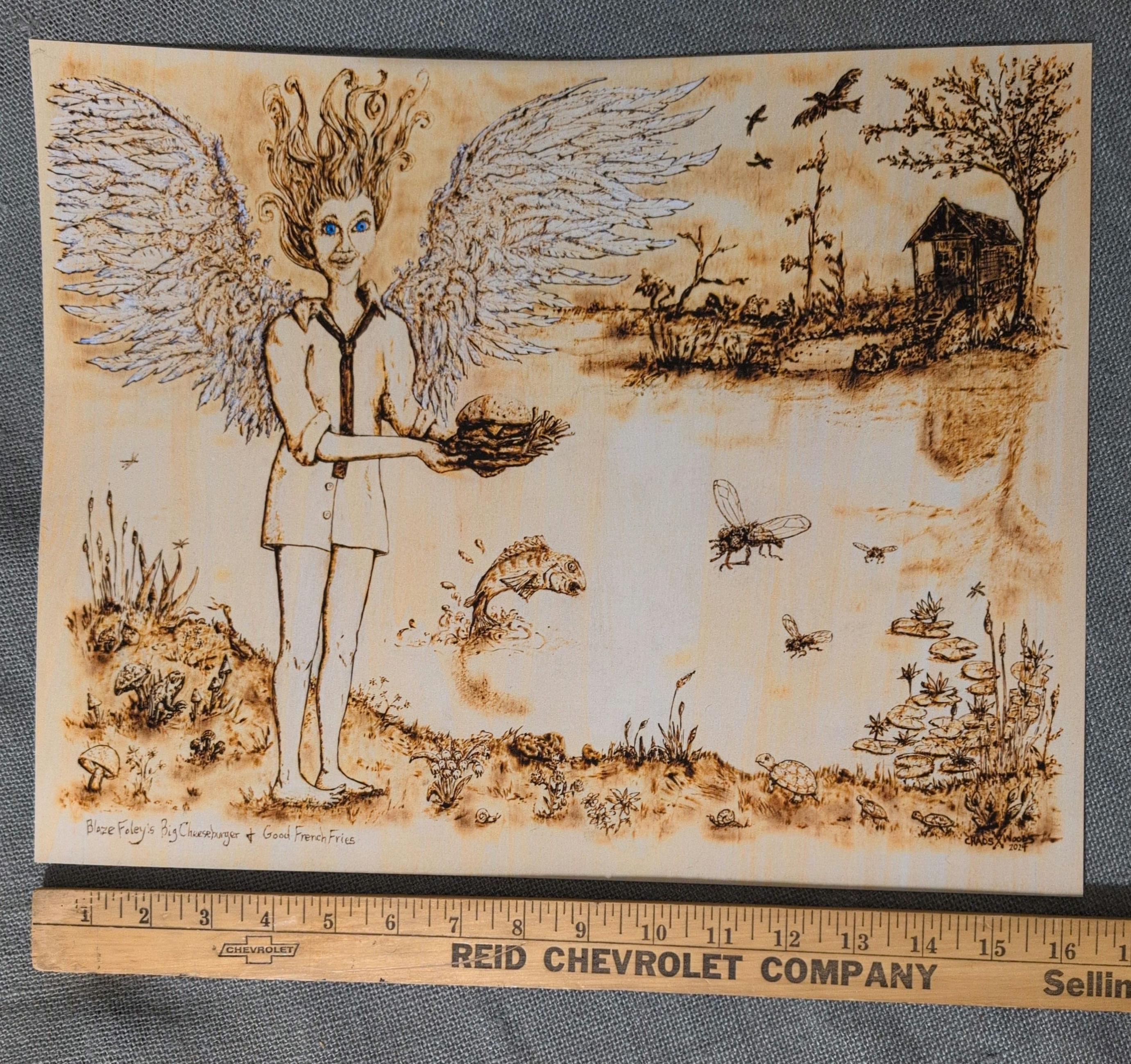 Pyrography Texas Pyrography Drawing Inspired by Texas Singer Songwriter Blaze Foley ...