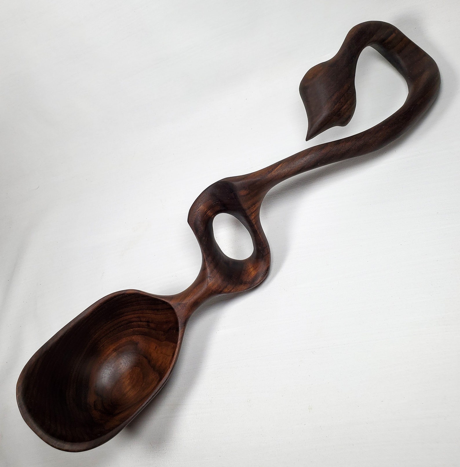 Large Wood Cauldron Ladle Hand Carved From Black Walnut Etsy