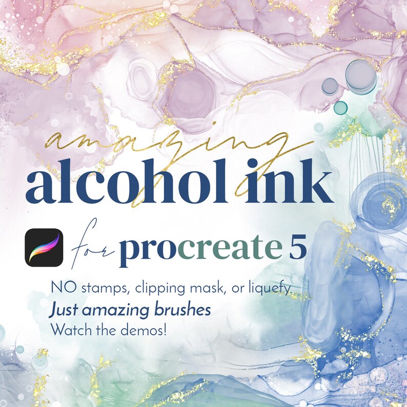 Amazing Alcohol Ink Brush Bundle for Procreate 5 App on iPad Etsy