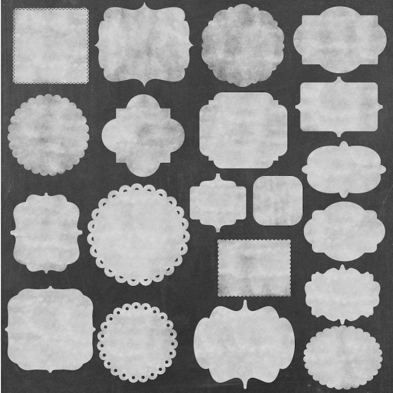 Realistic Chalk Effect Chalk Frames Clipart Instant Download Chalk Frames Commercial Use 20 Chalkboard Clipart Labels Tags