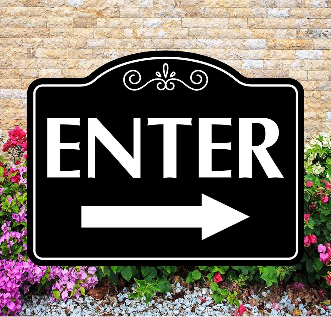 Enter Right Arrow Sign: Aluminum Indoor/outdoor Decor - Etsy