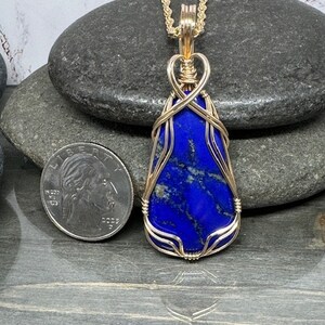 Pendentif P2615-LL en Lapis-lazuli véritable - Bijoux en Argent rhodié