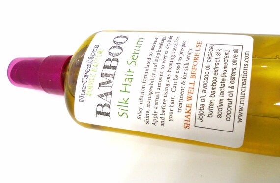 Bamboo Silk Hair Serum Heat Protectant W Jojoba Oil Bamboo Etsy