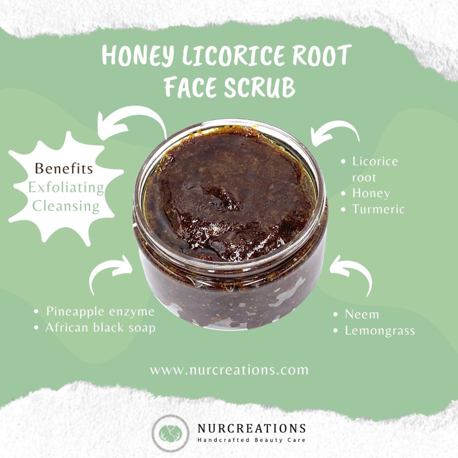Honey Licorice Root Cleansing Face Scrub Paste Turmeric Neem Etsy