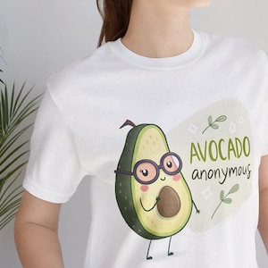 Avocado Anonymous Tee, Cute Avocado Shirt,Funny Foodie Fashion,Funny Avocado,Gift for Food Lovers, Cute Green Fruit Tee for Men, Women, Kids