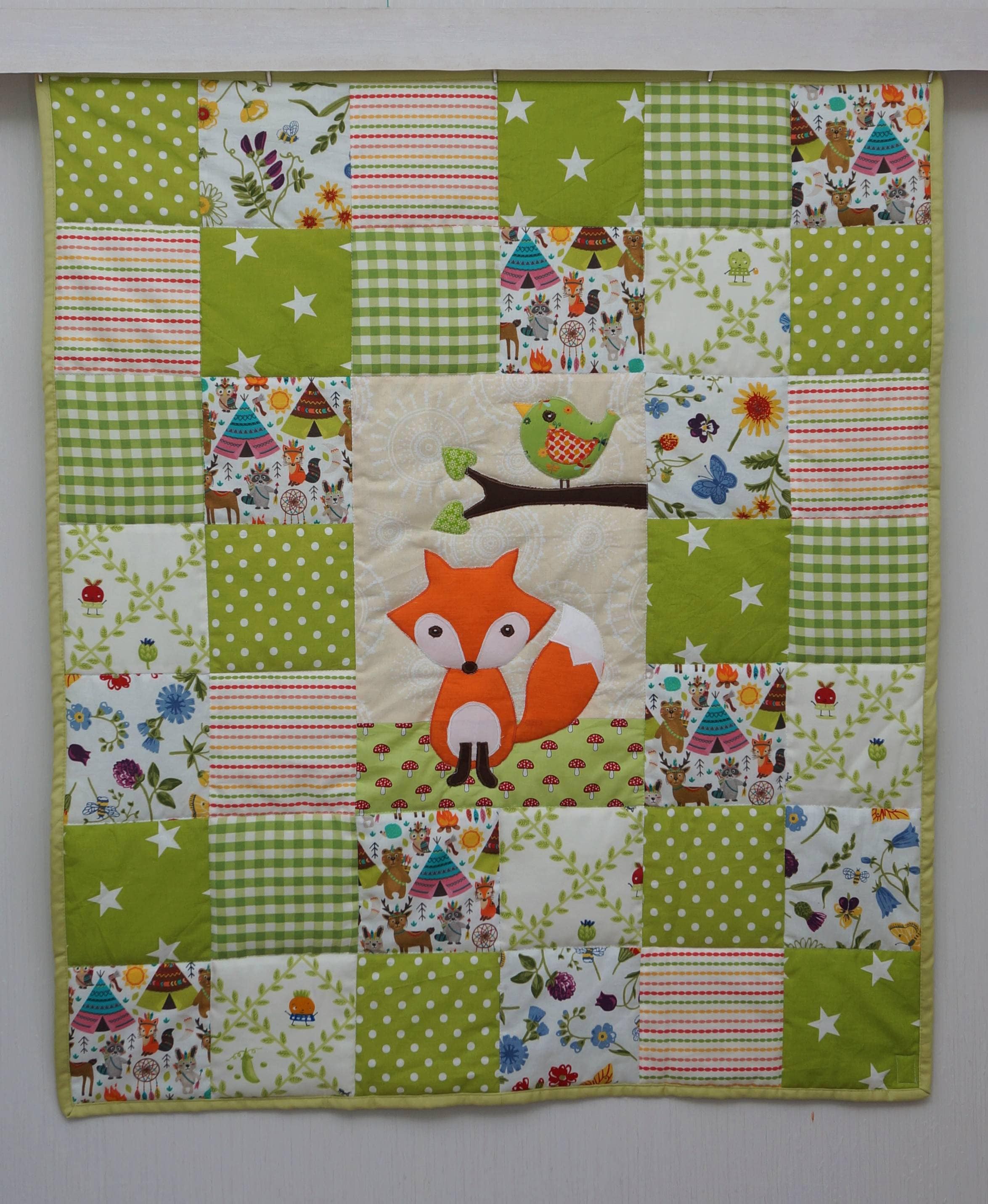Baby Quilt Panel for Girl, Child Fabric Panel, Elephant Fabric