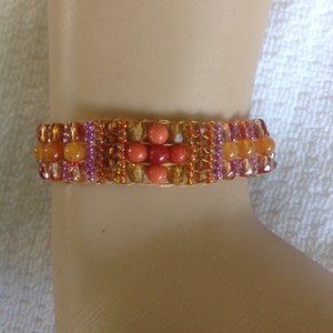 Handwoven Gemstone and Swarvoski Crystal Bracelet image 1