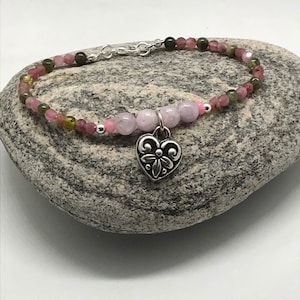 Tourmaline and Heart Bracelet