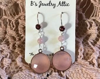 Pink Chalcedony Earrings