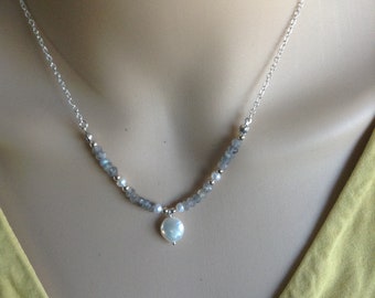 Pearl and Labradorite Necklace