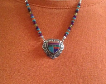 Modern Southwest Gemstone Heart Necklace