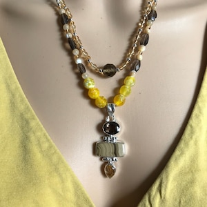 Citrine and Smokey Quartz Necklace