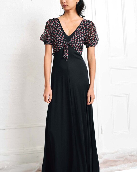 Vintage 1970s Tie-Front Maxi