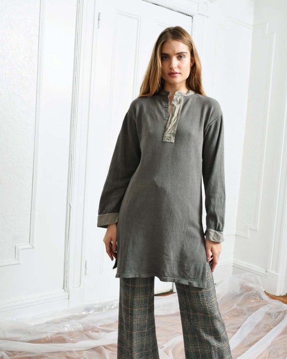 Vintage Grey Henley Shirt