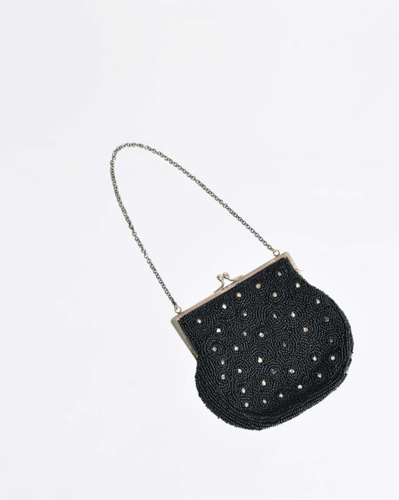 Vintage 1930s Beaded Evening Purse with Rhinestone