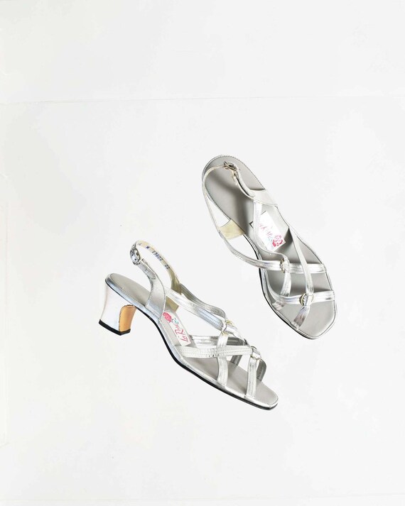 Vintage 1970s Metallic Strappy Sandals