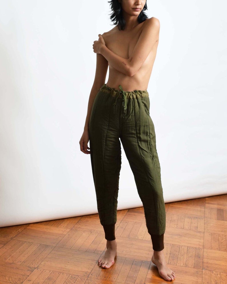 Vintage Quilted Liner Pants Reversible Insulated Cotton Pants XS S M Etsy