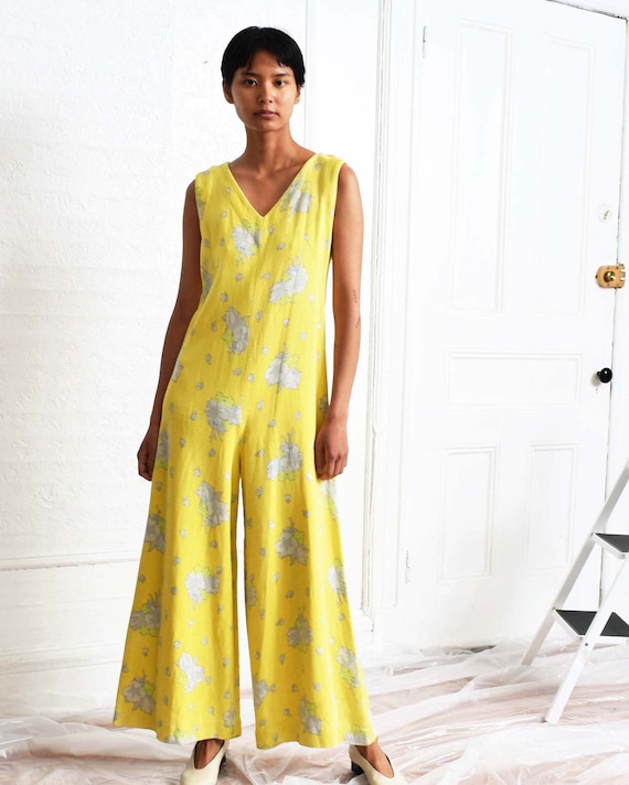 Vintage 1960s Linen Jumpsuit