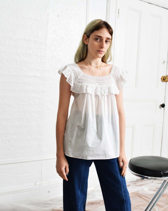 Vintage White Lace Blouse