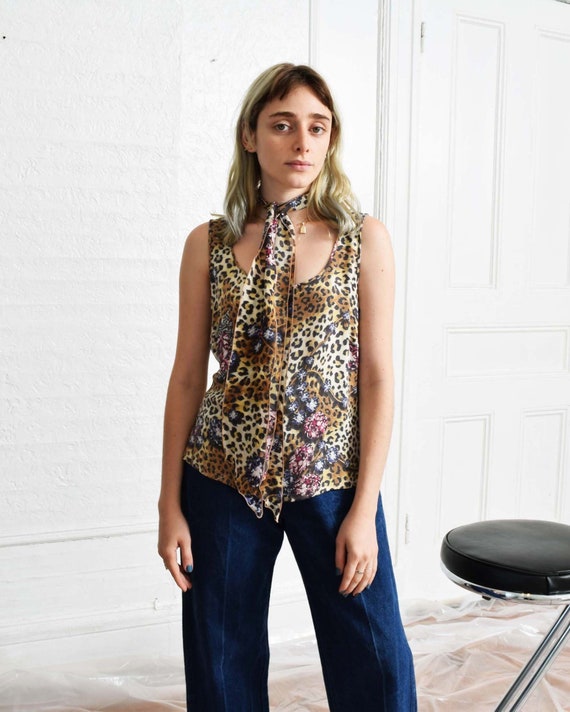 Escada Leopard Silk Tank