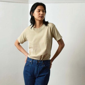 Vintage Sand Cotton Tee XS S M