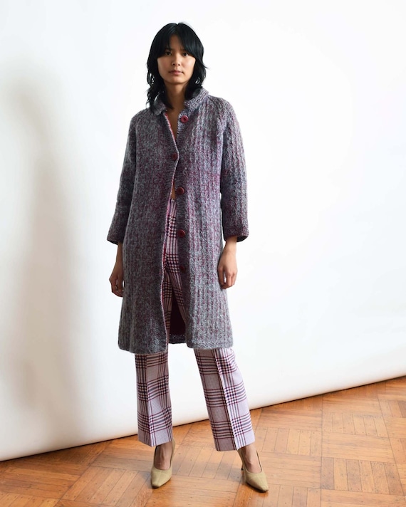 Vintage Purple Mohair Sweater Coat