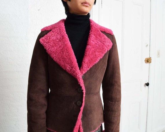 Vintage Pink Shearling Jacket - image 6