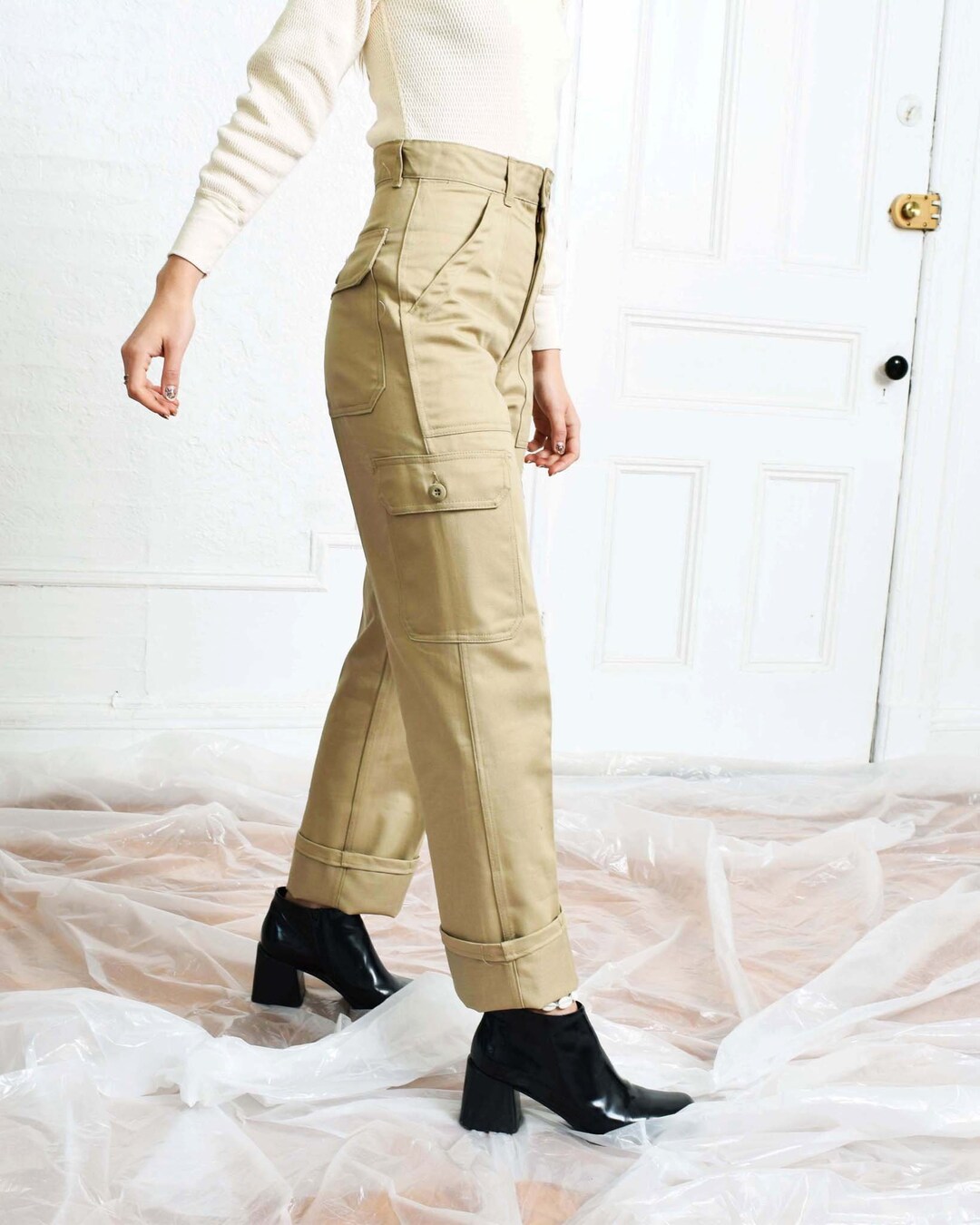 Vintage Khaki Cargo Pants 26 27 29 31 S M Etsy