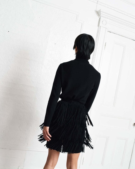 Vintage Fringed Suede Skirt
