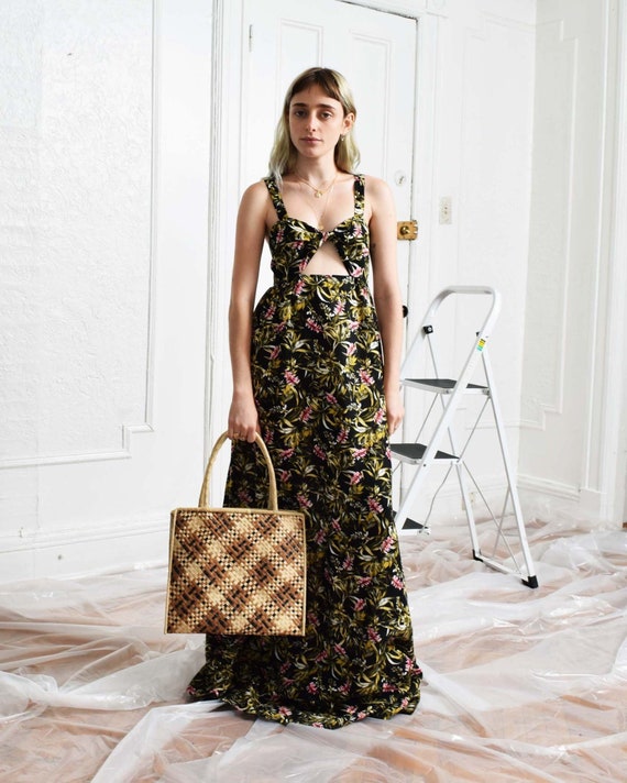 Vintage Cut-Out Maxi Dress