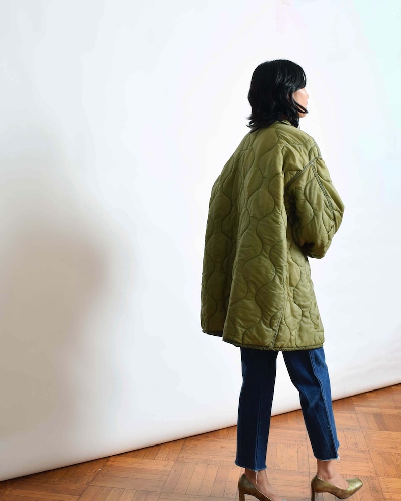 Vintage Oversized Quilted Liner Jacket S M L Etsy