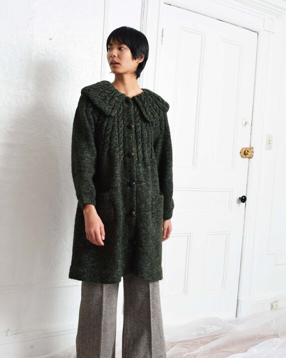 Vintage Cable Knit Sweater Coat