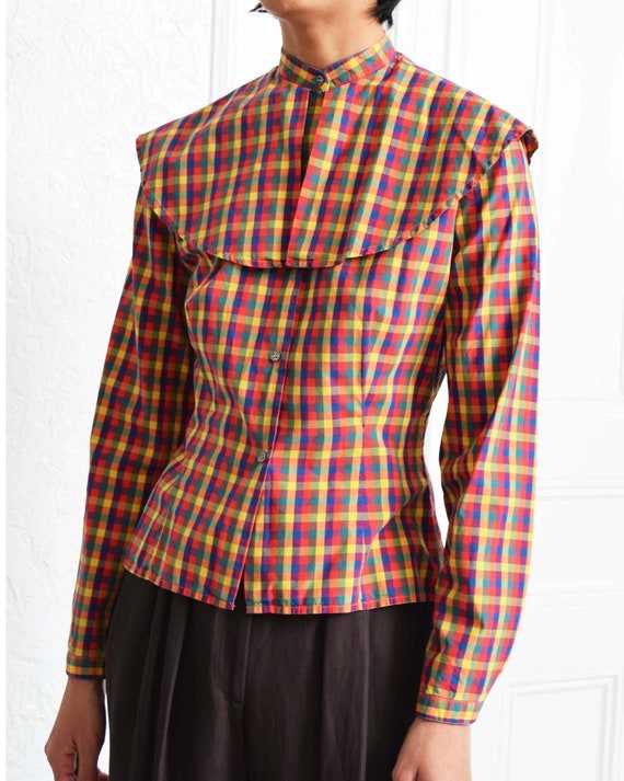 Vintage Perry Ellis Check Blouse