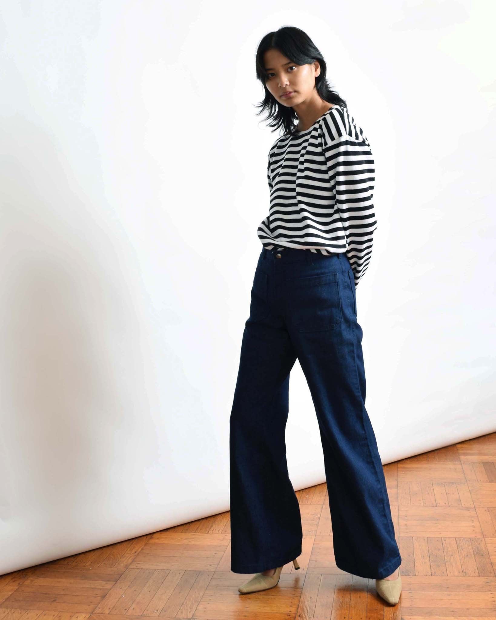 Vintage Dark Wash Seafarer Trousers 
