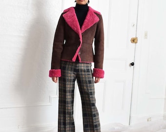 Vintage Pink Shearling Jacket