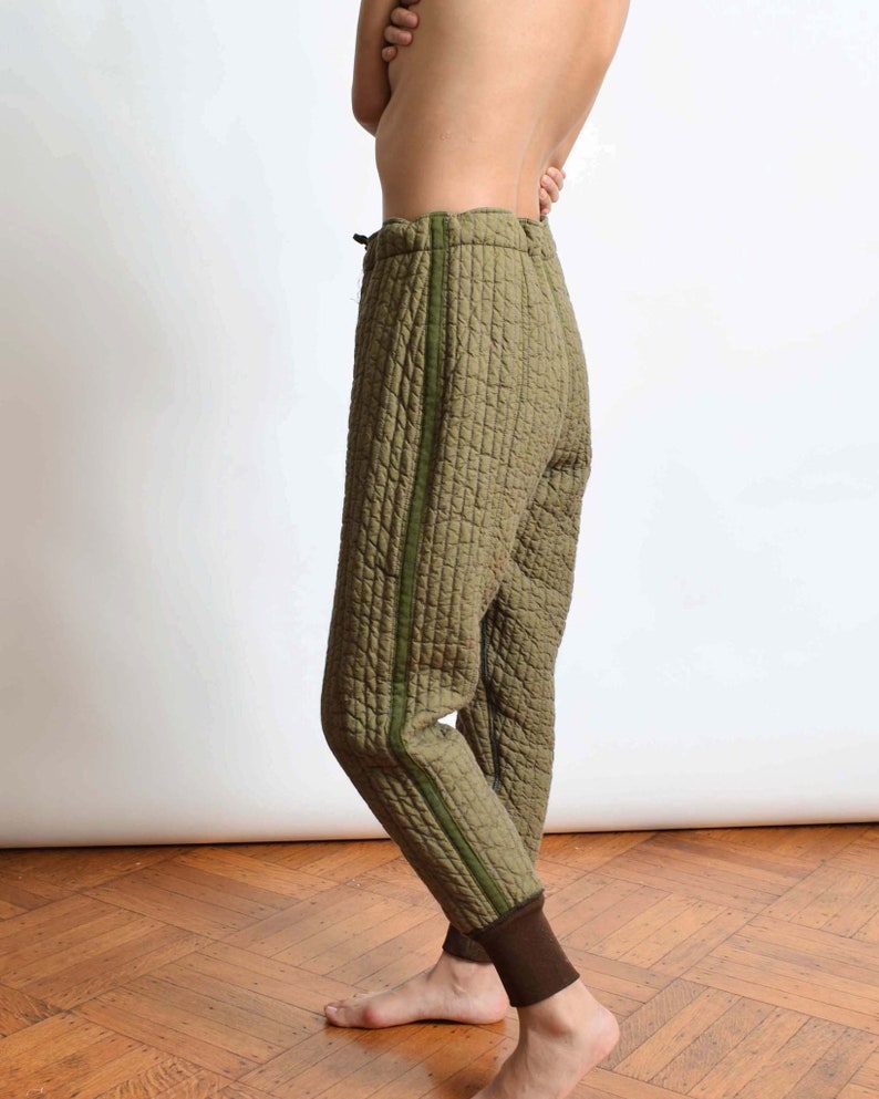 Vintage Quilted Liner Pants Reversible Insulated Cotton Pants Etsy