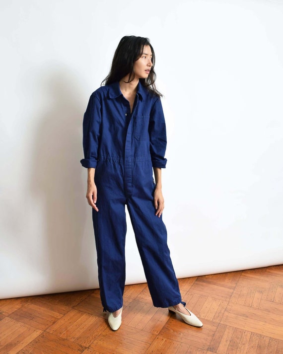 Vintage Blue Cotton Coveralls Boiler Suit Jumpsui… - image 4