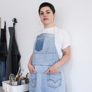 Apron pattern, apron digital pattern, PDF downloadable pattern, Personal license, Upcycled denim apron, apron diy, how to make an apron, image 3