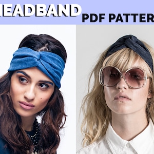 Headband pattern, PDF pattern, easy sewing pattern, Upcycled denim headband, Headband diy, Headband pattern, digital pattern, sewing diy image 2